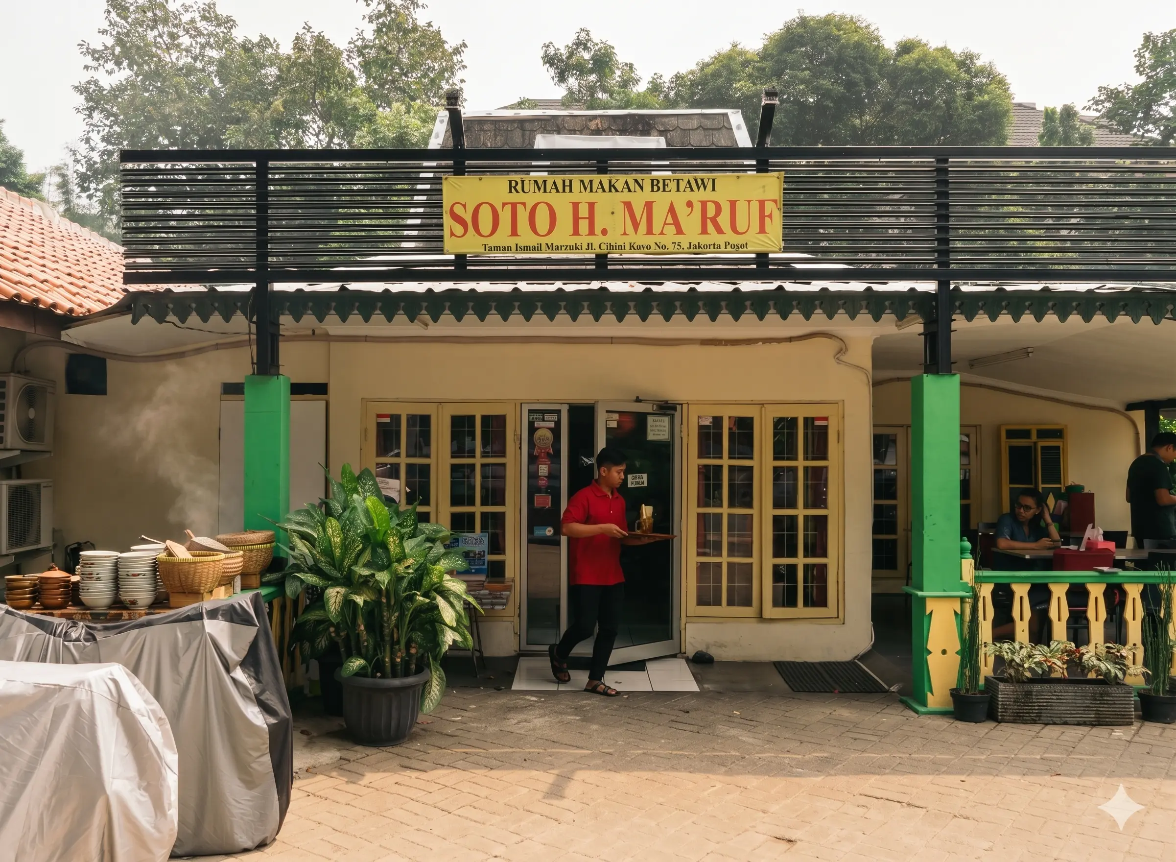 Semangkuk soto Betawi tradisional berkuah santan