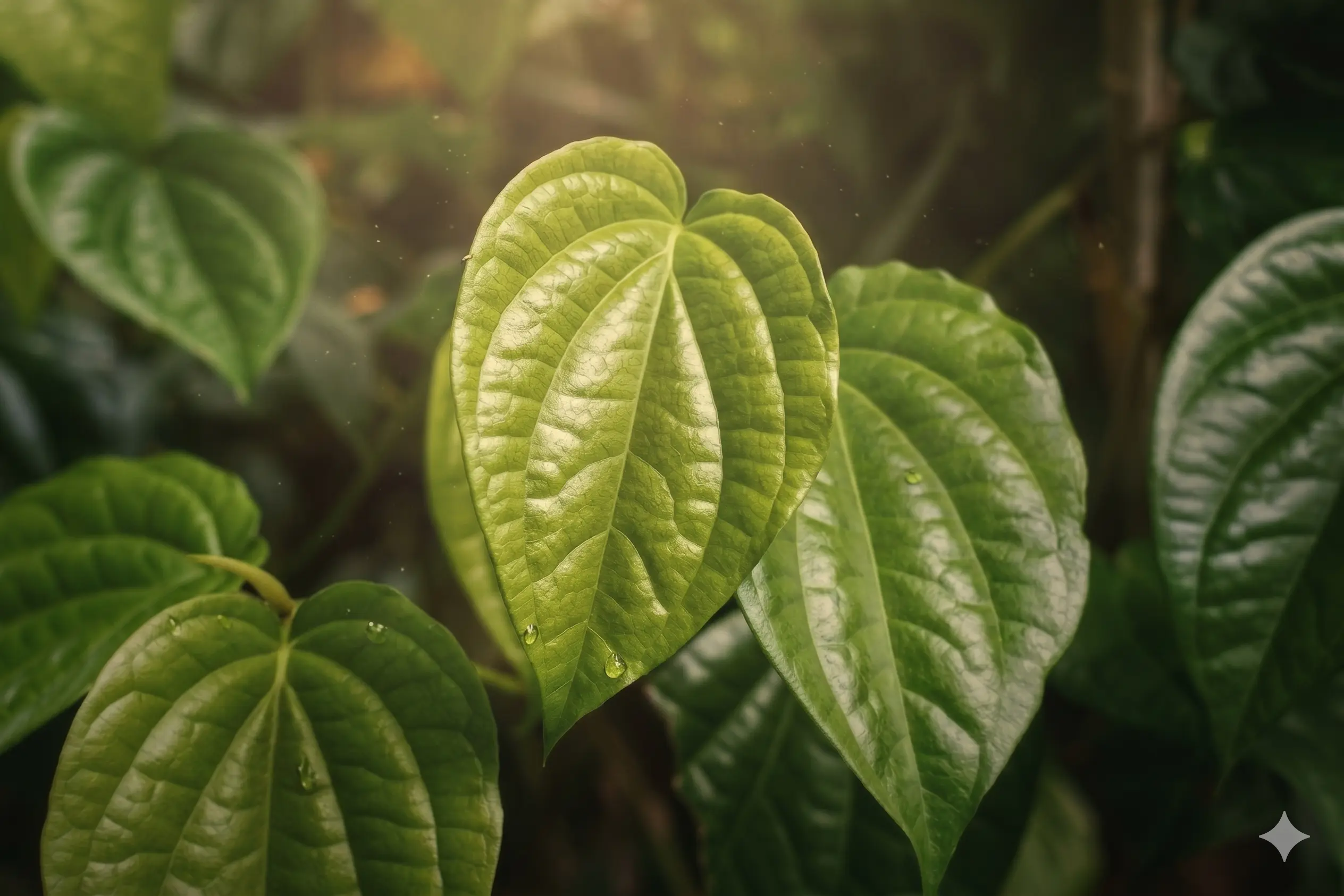 Hamparan daun sirih hijau — latar Kebon Sirih Jakarta